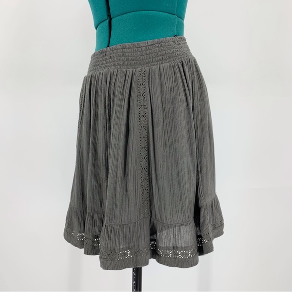 Only Khaki Khloe Plissé Lined Short Circle Skirt, EU 36/US 4 - Picture 4 of 16